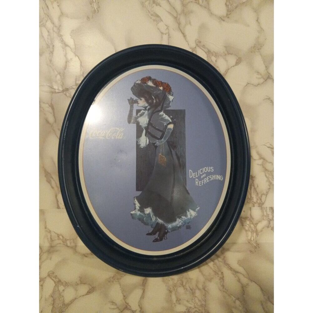 Vintage Coca Cola 1991 Reproduction of 1912 Calendar Girl Tin Tray Hamilton King